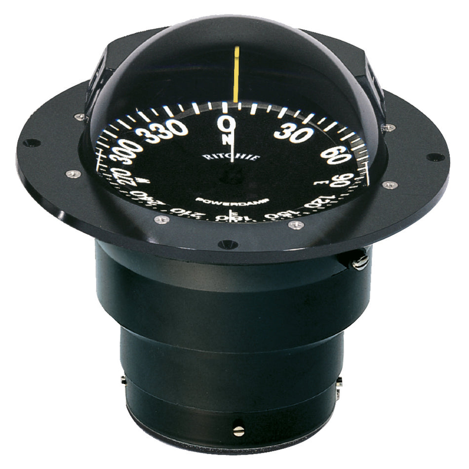 Ritchie - Globemaster Compass - Flush Mount, Black, 12V, 5 Degree Card — Quality Boat Parts