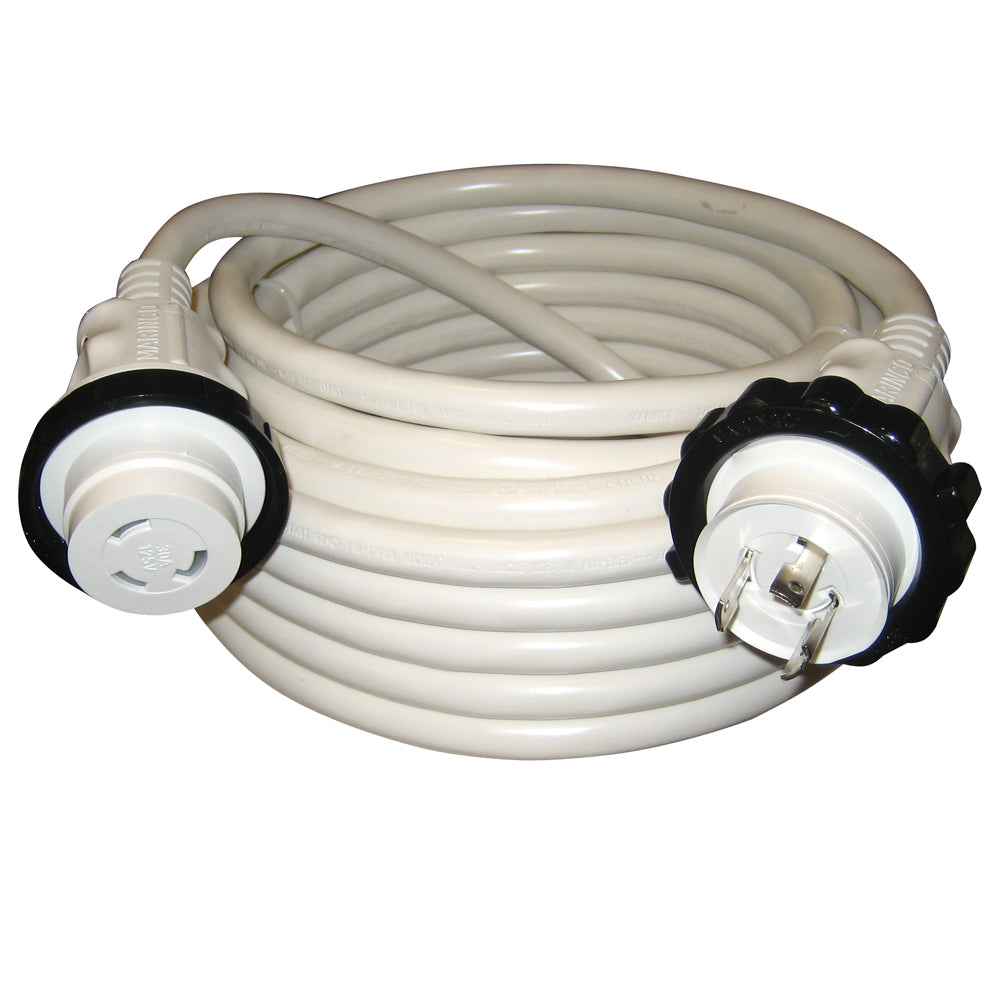 Marinco - Molded Standard Cordset - White, 50', 30A, 125V — Quality Boat Parts