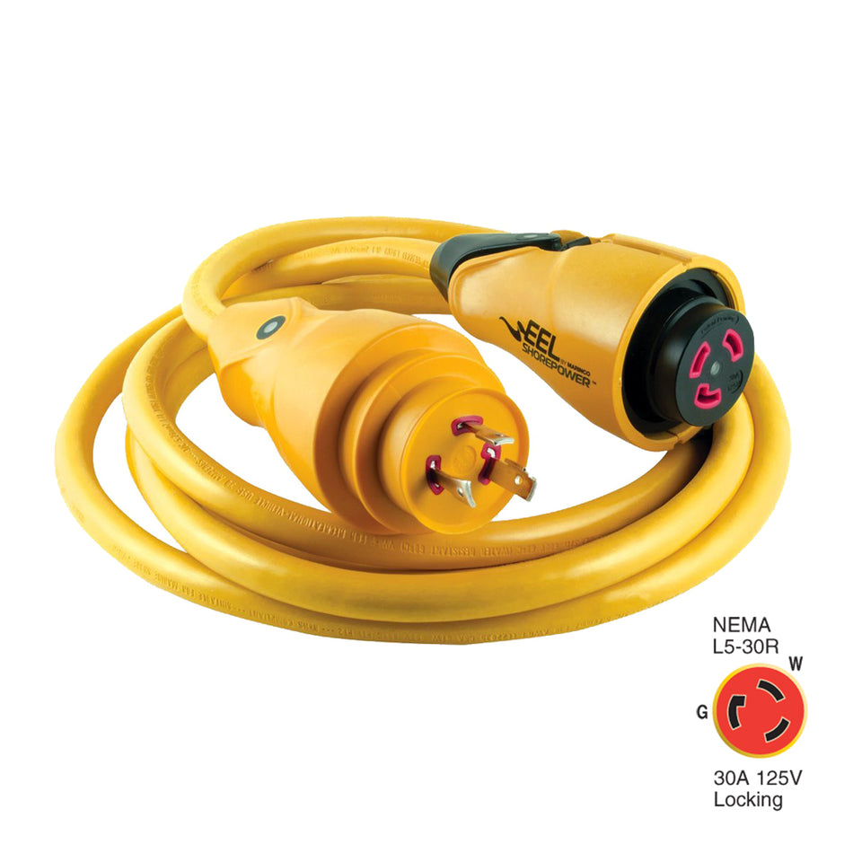 Marinco - Shore Power Cordset - EEL, 125V, Yellow — Quality Boat Parts