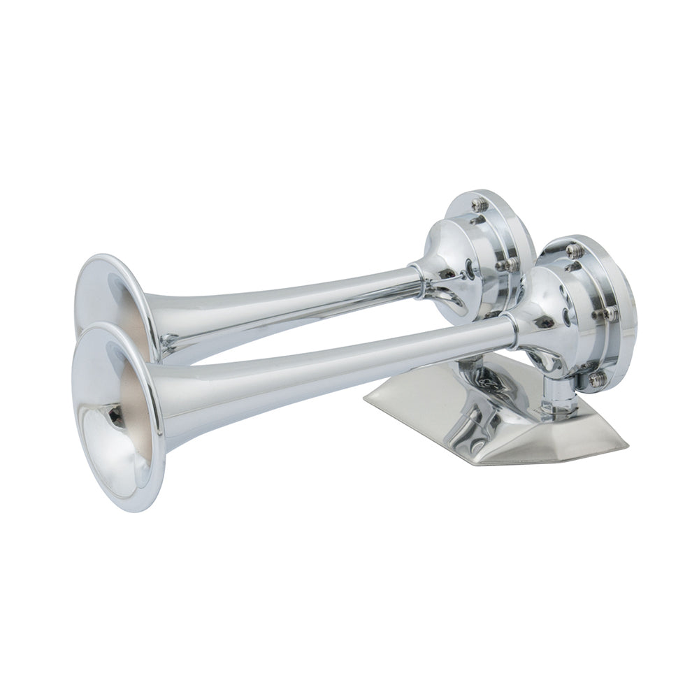 Marinco - Chrome Plated Dual Trumpet Air Horn - 12V — Quality Boat Parts