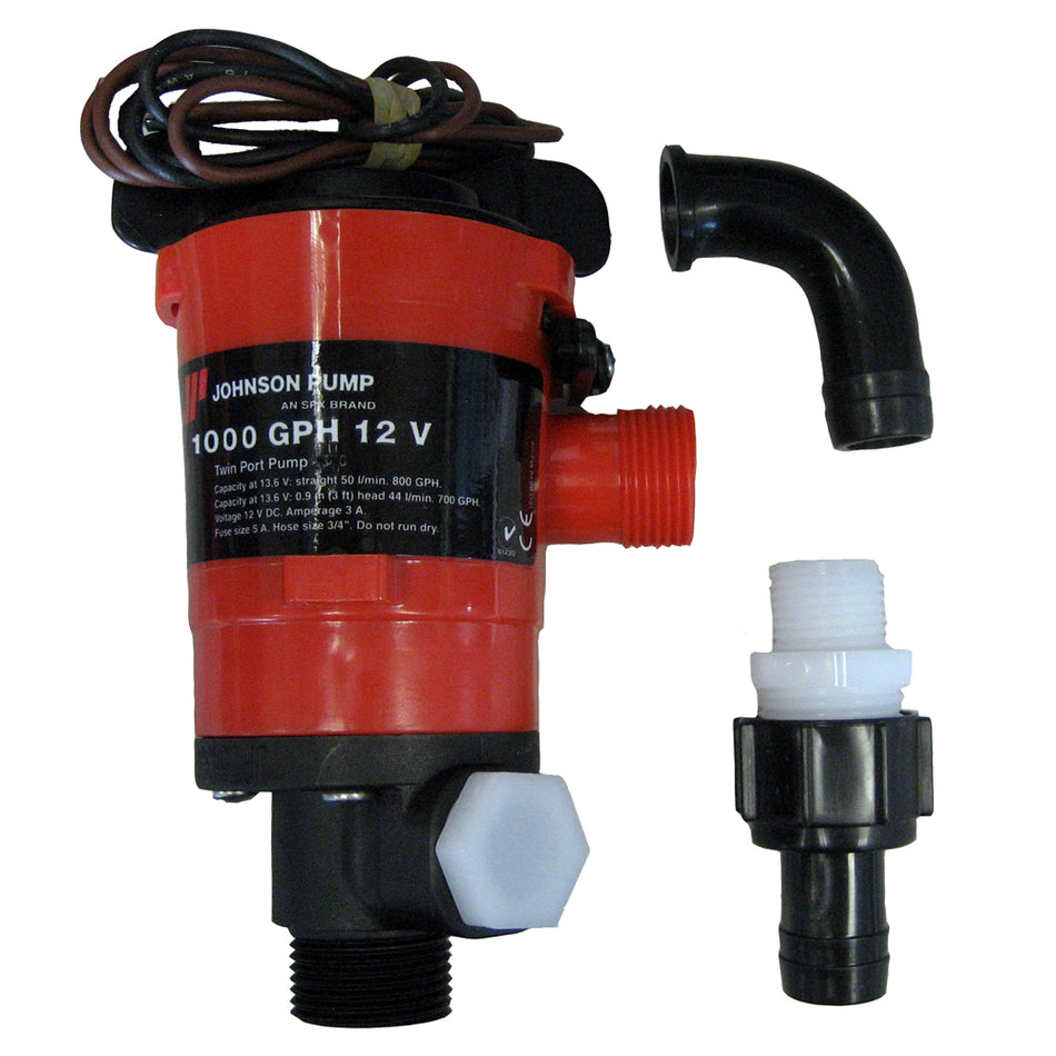 Johnson Pump - Twin Port Livewell Aerating Pump - 12V — Quality Boat Parts