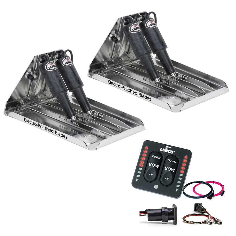 Lenco Marine - Extreme Duty Performance Trim Tab Kit - With LED Indicator Switch Kit 12V — Quality Boat Parts