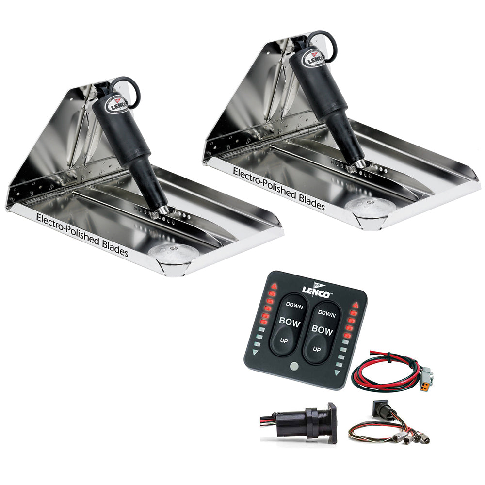 Lenco Marine - Heavy Duty Performance Trim Tab Kit - With LED Indicator Switch Kit 12V — Quality Boat Parts