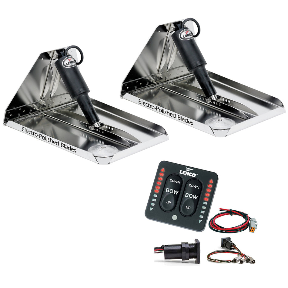 Lenco Marine - Heavy Duty Performance Trim Tab Kit - With LED Indicator Switch Kit 12V — Quality Boat Parts