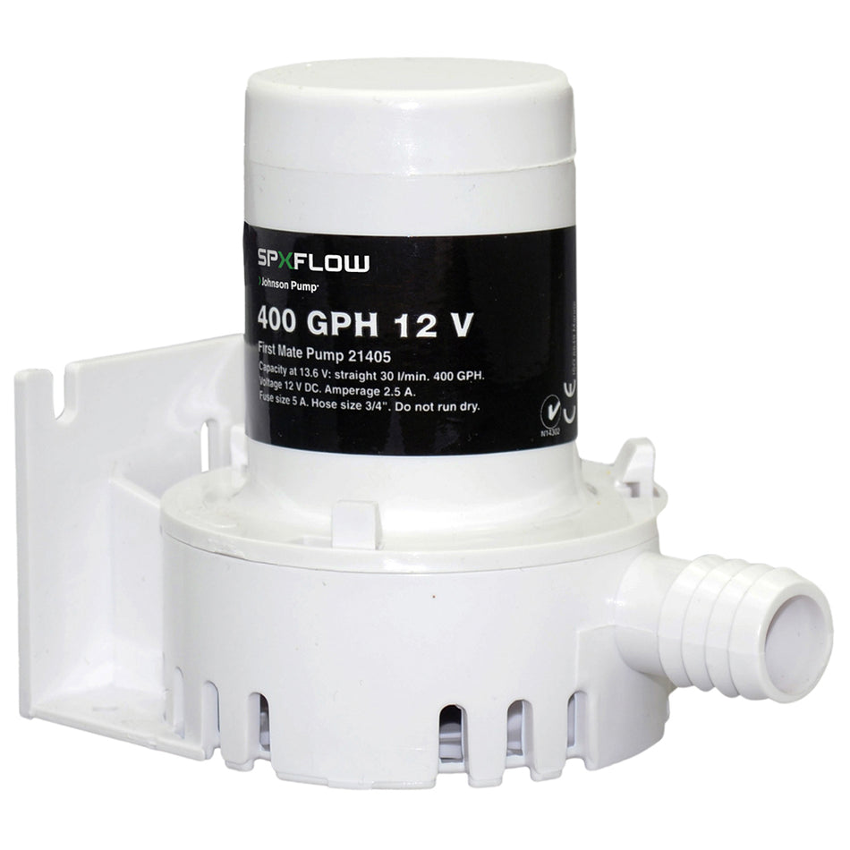 Johnson Pump - 400 GPH Bilge Pump - Barbed Port, 12V — Quality Boat Parts