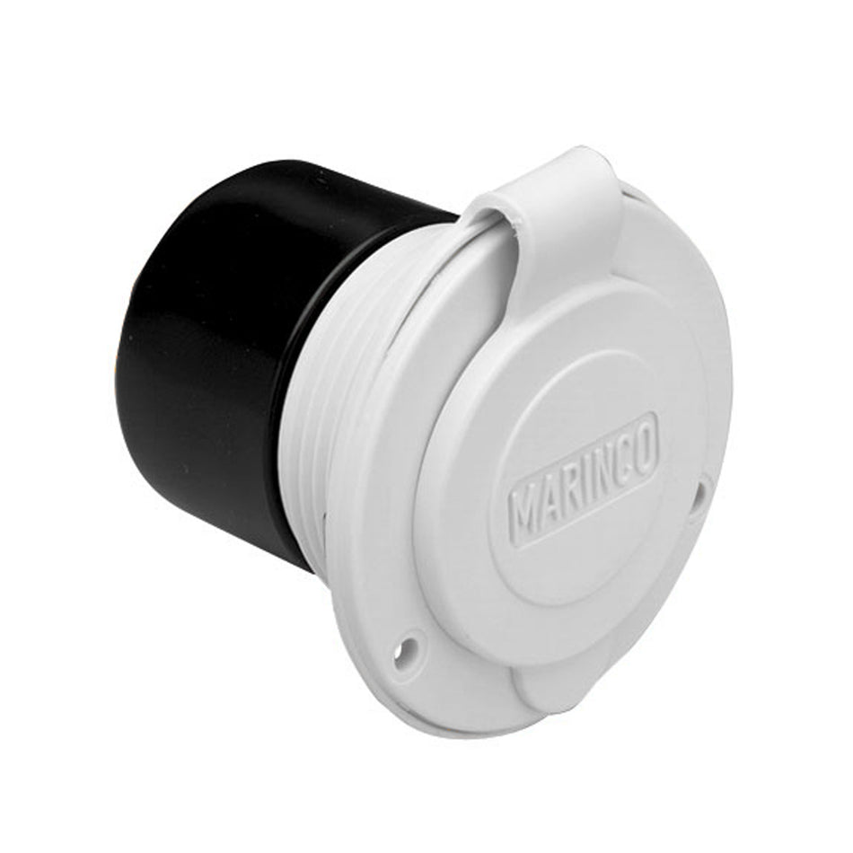 Marinco - On-Board Charger Inlet - Front Mount, White, 15A, 125V — Quality Boat Parts