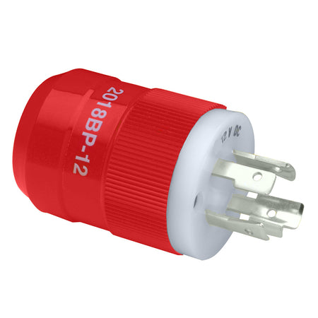 Marinco - Locking Charger Plug - Male, Red — Quality Boat Parts