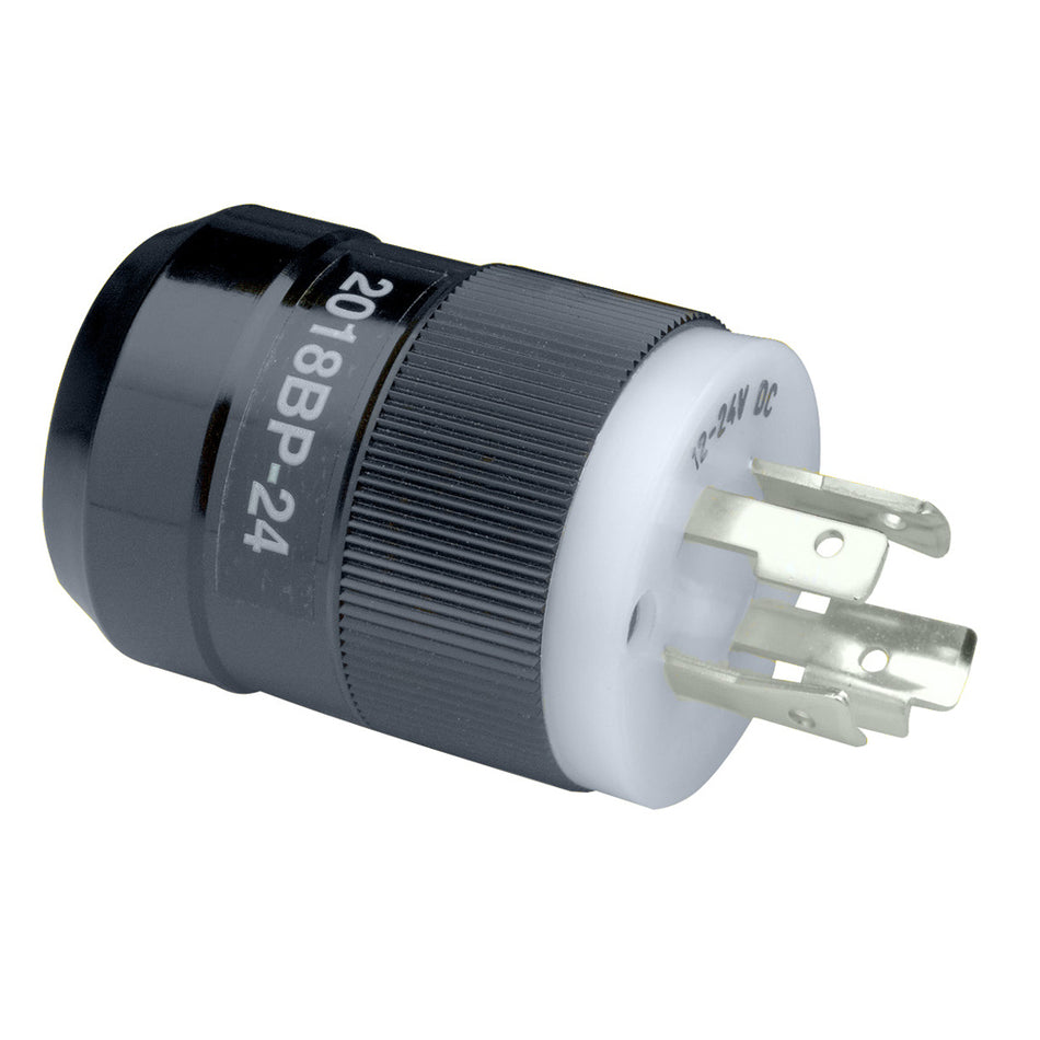Marinco - Trolling Motor Plug - Male, 12/24V, Black — Quality Boat Parts