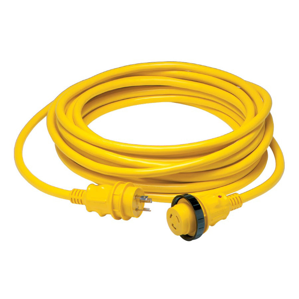 Marinco - 30A Power Cord Plus Cordset - 35', Yellow — Quality Boat Parts