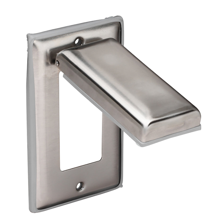 Marinco - Stainless Steel Cover - With Lift Lid, for GFCI Receptacle — Quality Boat Parts