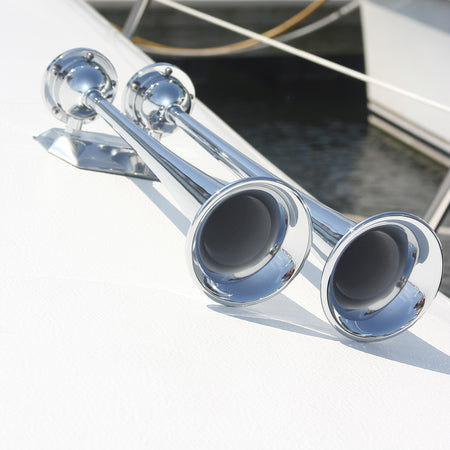 Marinco - Chrome Plated Trumpet Air Horn - 24V — Quality Boat Parts
