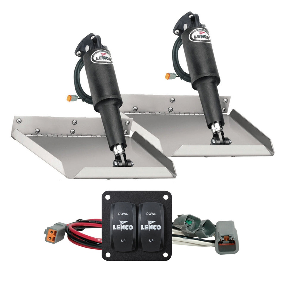 Lenco Marine - 12" x 12" Edge Mount Trim Tab Kit - With Double Rocker Switch Kit — Quality Boat Parts