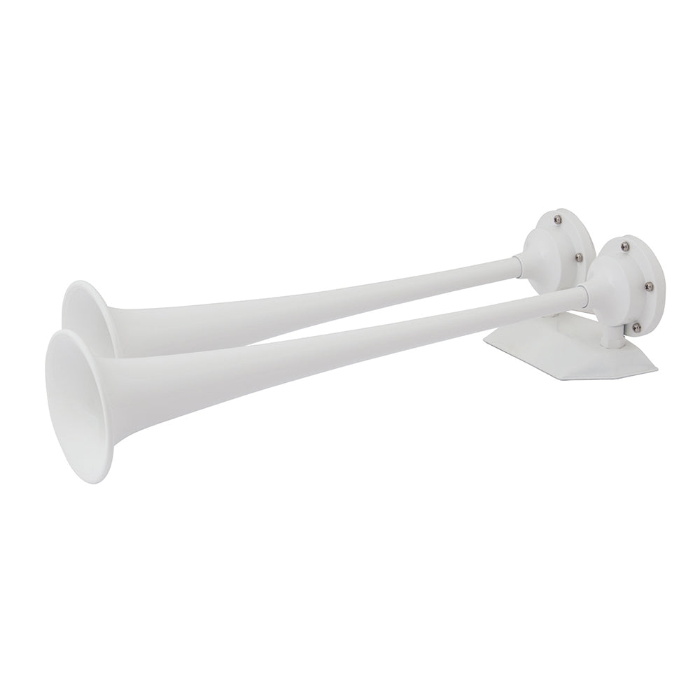 Marinco - White Epoxy Coated Dual Trumpet Air Horn - 12V — Quality Boat Parts