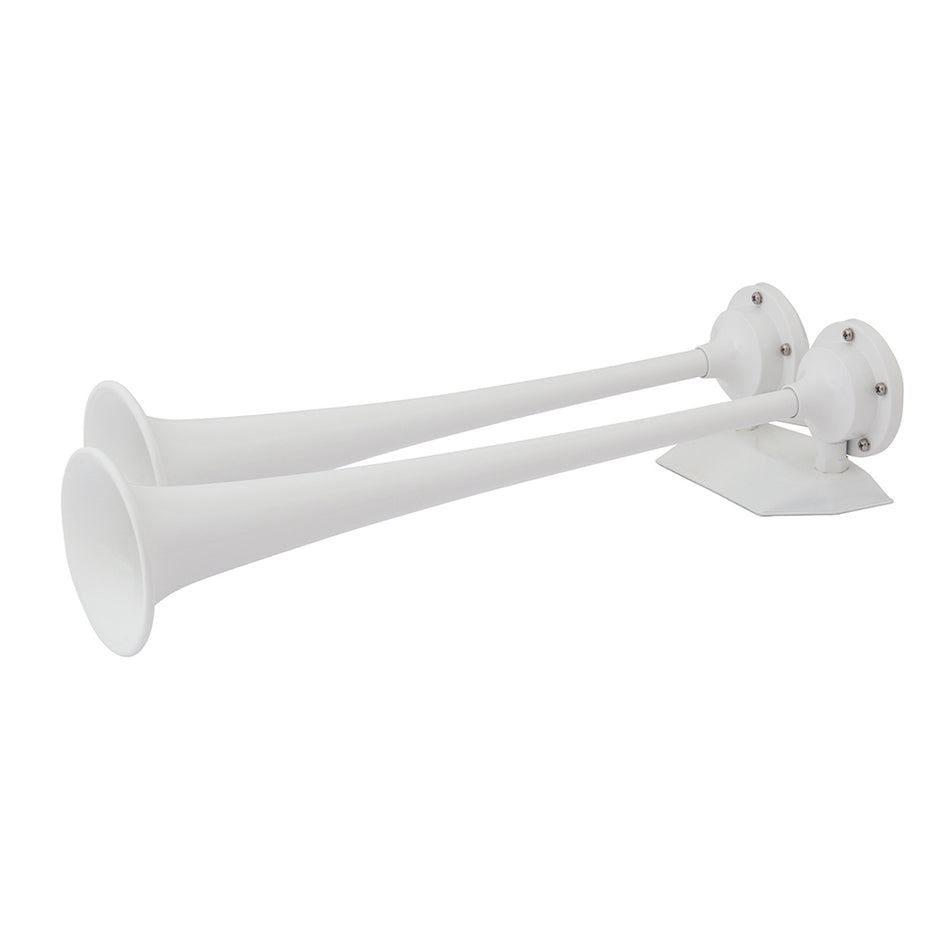 Marinco - White Epoxy Coated Dual Trumpet Air Horn - 12V — Quality Boat Parts