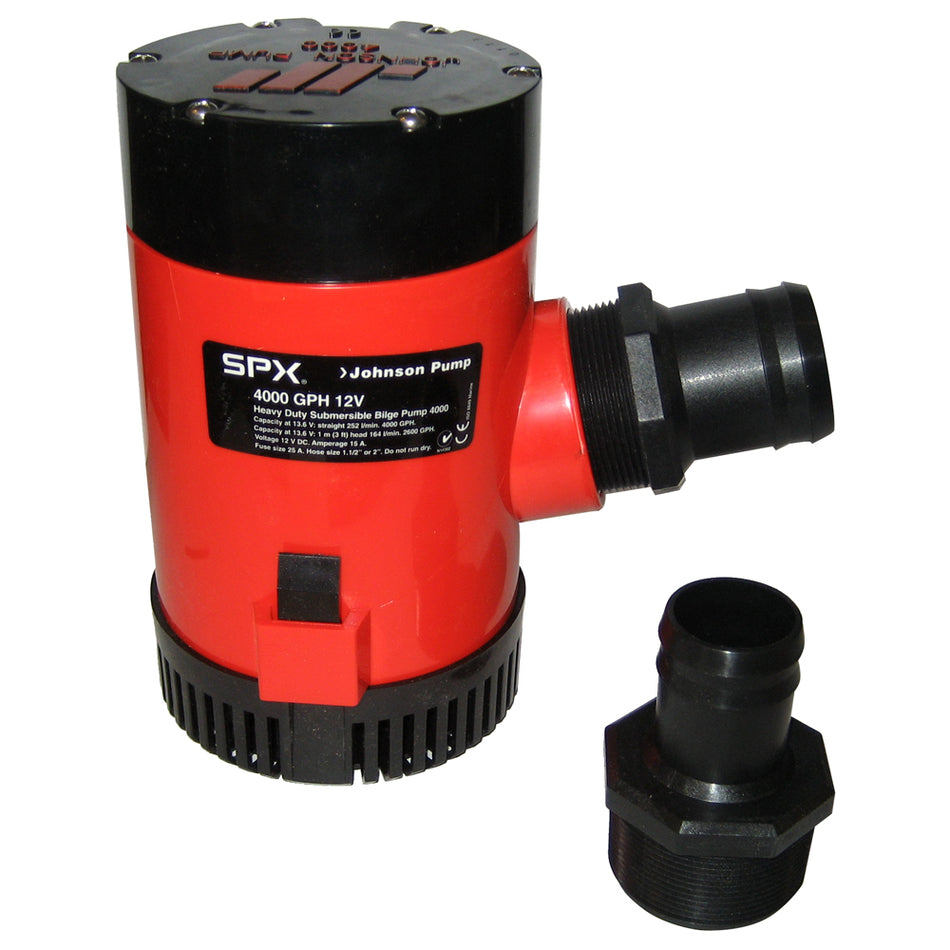 Johnson Pump - 4000 GPH Bilge Pump - 1-1/2" Discharge Port, 12V — Quality Boat Parts