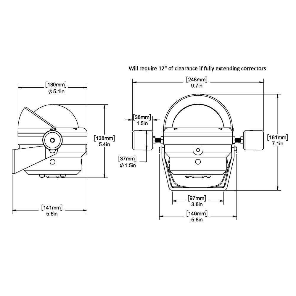 Ritchie - Helmsman Steel Boat Compass - Bracket Mount, Black — Quality Boat Parts