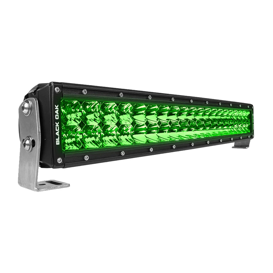 Black Oak LED - Pro Series 3.0 Curved LED Light Bar - Double Row Combo, Green Hog Hunting, 20" — Quality Boat Parts