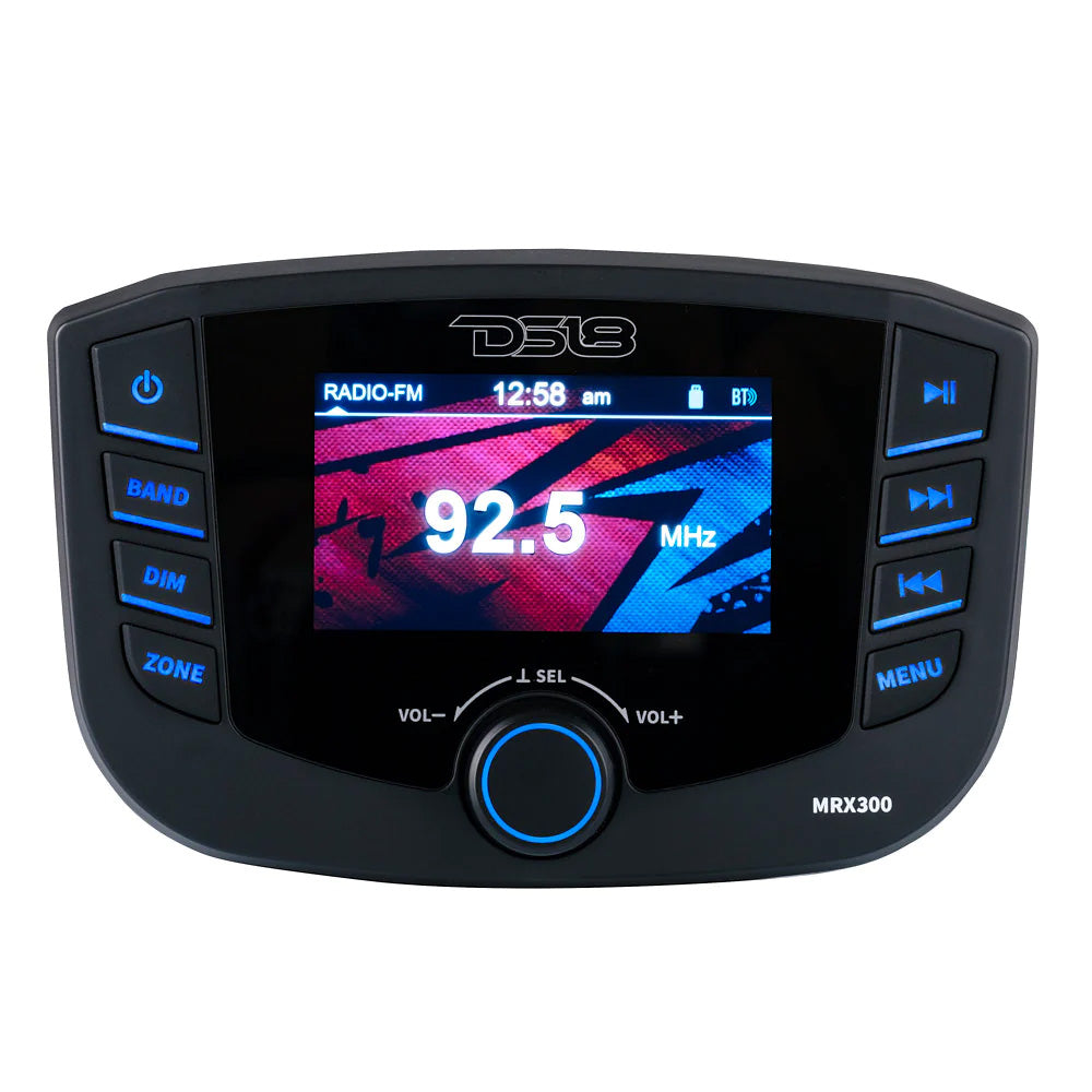 DS18 - Marine Headunit TFT Screen - 3 Zones, 4V Output, Bluetooth, RDS 4x50 Watts — Quality Boat Parts