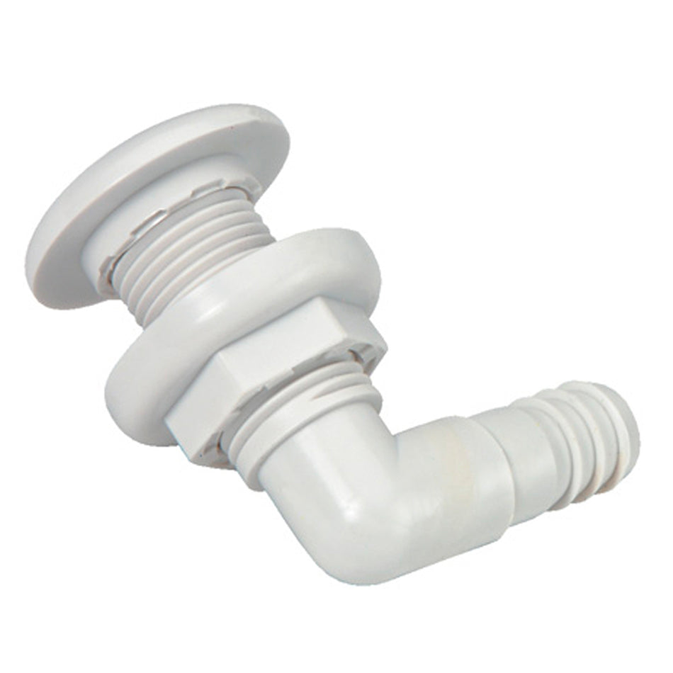 Johnson Pump - Thru-Hull Connector - 3/4" - 90° - White — Quality Boat Parts