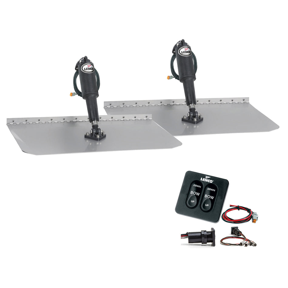 Lenco Marine - 12"x12" Standard Trim Tab Kit - With Standard Integrated Switch 12V — Quality Boat Parts