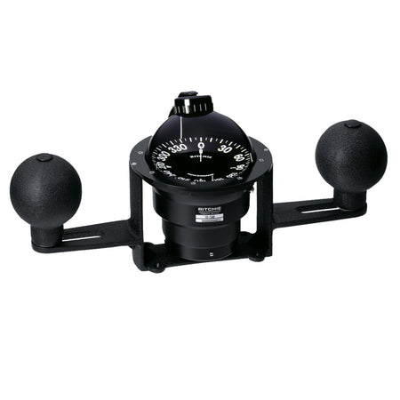 Ritchie - Globemaster Steel Boat Compass - With 5° Card, 12V, Yoke Mounted, Black — Quality Boat Parts