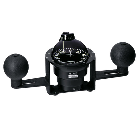 Ritchie - Globemaster Compass - Yoke Mounted, Black, 5 Degree Card, 12V — Quality Boat Parts