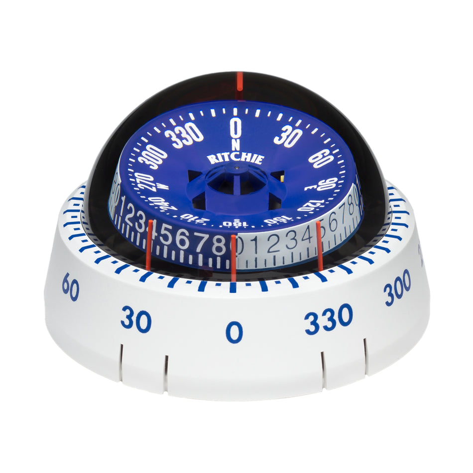 Ritchie - X-Port Tactician Compass - Surface Mount, White — Quality Boat Parts