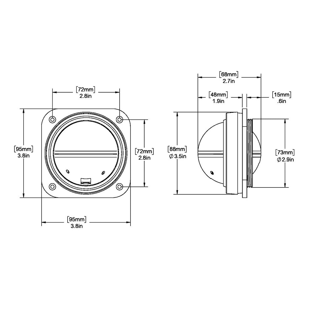 Ritchie - Kayak Compass - Bulkhead Mount, White Dial — Quality Boat Parts