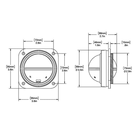 Ritchie - Kayak Compass - Bulkhead Mount, White Dial — Quality Boat Parts