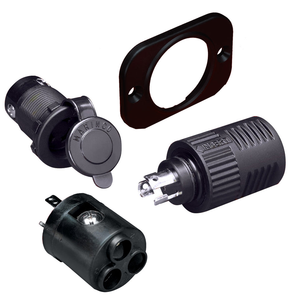 Marinco - ConnectPro - Charging/Trolling Receptacle, Plug, 6-Gauge Adapter — Quality Boat Parts