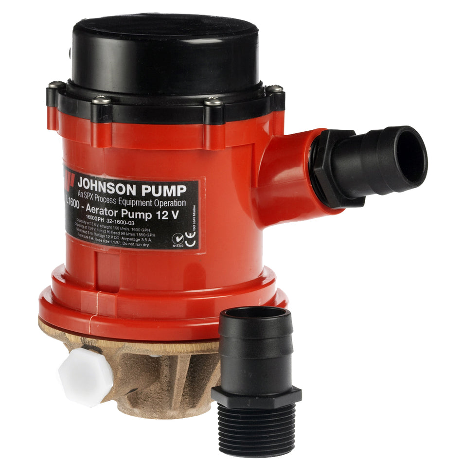 Johnson Pump - Pro Series 1600 GPH Tournament Livewell/Baitwell Pump — Quality Boat Parts