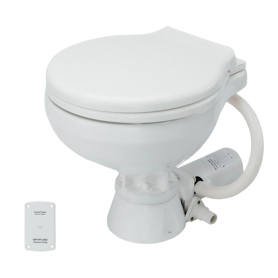 Johnson Pump - Standard Electric Toilet - Macerator Style, 24V — Quality Boat Parts