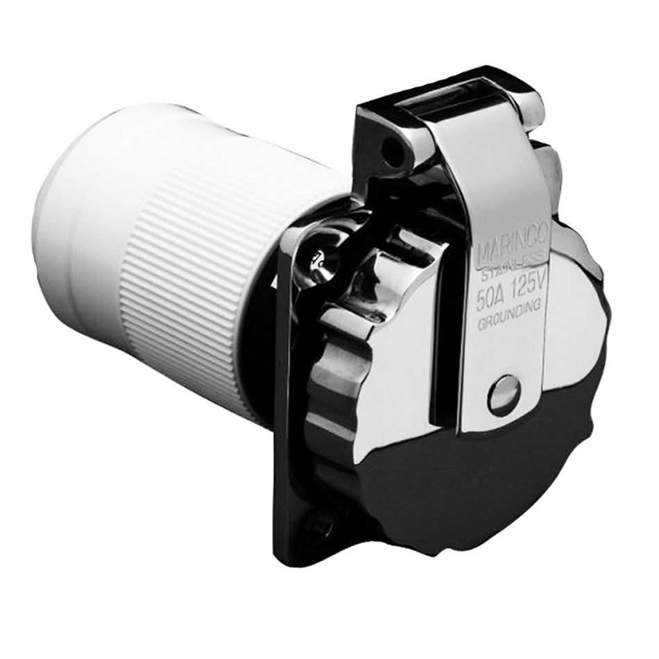 Marinco - Stainless Steel Connection Inlet - 50A, 125V — Quality Boat Parts