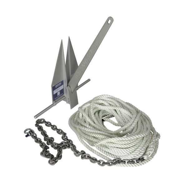 Lewmar - 7LB LFX Anchoring Kit - With 10' G4 1/4" Chain 150' 1/2" 8-Plait Line — Quality Boat Parts