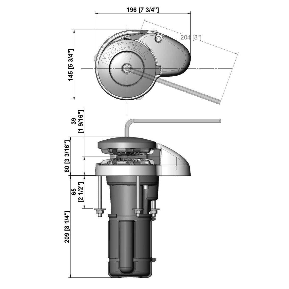 Maxwell - RC612V Vertical 12B Windlass - For 1/4" Chain & 1/2" Line — Quality Boat Parts