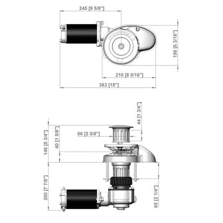 Maxwell - RC8-8 Vertical 12V Windlass - With Capstan, for 5/16" Chain & 5/8" Line — Quality Boat Parts