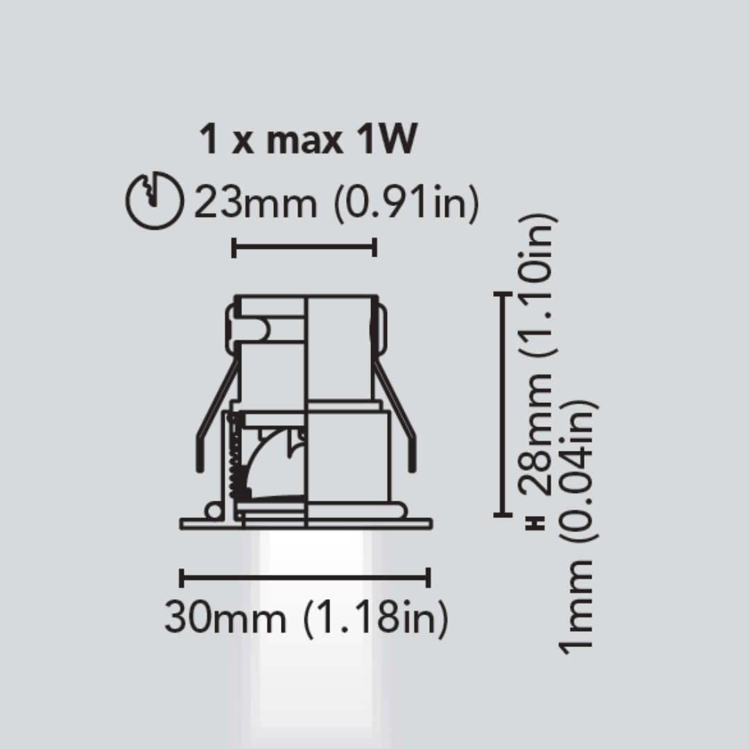 BCM - Mini Roe 30 Downlight - 3000K, IP65 — Quality Boat Parts