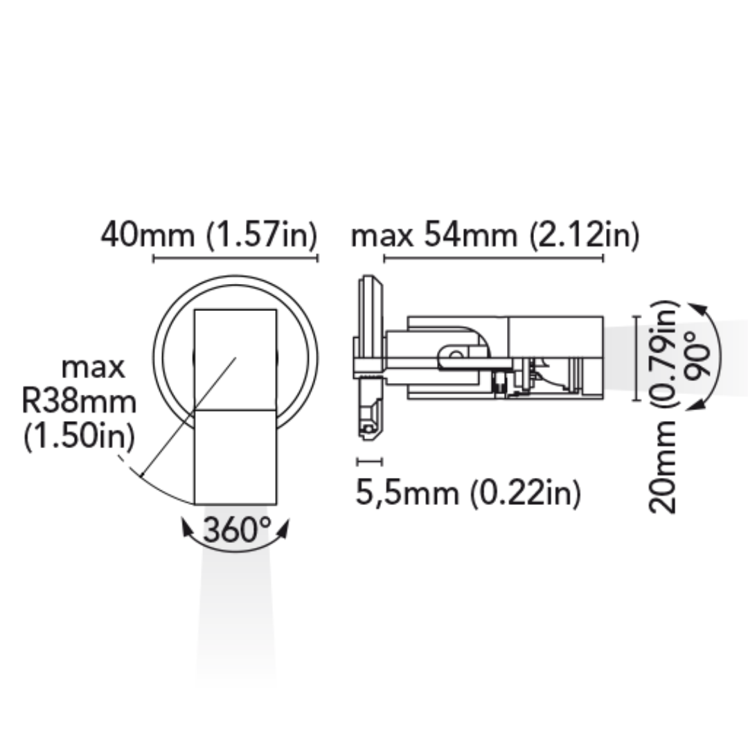 BCM - SIRIO Adjustable Reading Lamp - 1W, 3000K, 16-32VDC, Satin, Surface Mount — Quality Boat Parts