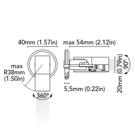 BCM - SIRIO Adjustable Reading Lamp - 1W, 3000K, 16-32VDC, Satin, Surface Mount — Quality Boat Parts