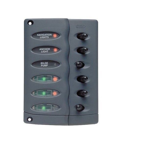 BEP Marine - CSP6-F 6 Way Waterproof Switch Panel - With Fuse Holder — Quality Boat Parts
