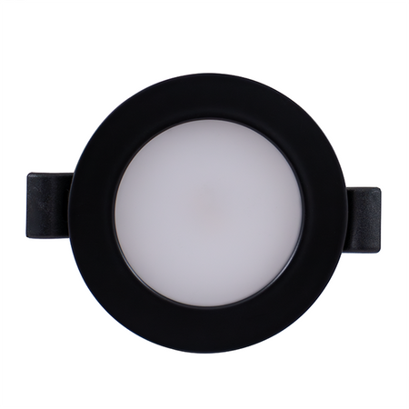 BCM - Malibu 75A Downlight - 3000K, Black Bezel, Springs Mount, 2W, 8-32V, IP66 — Quality Boat Parts