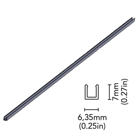 BCM - 1 Meter Aluminum Profile Track - For 5407 Mini Wave Neonflex Side — Quality Boat Parts