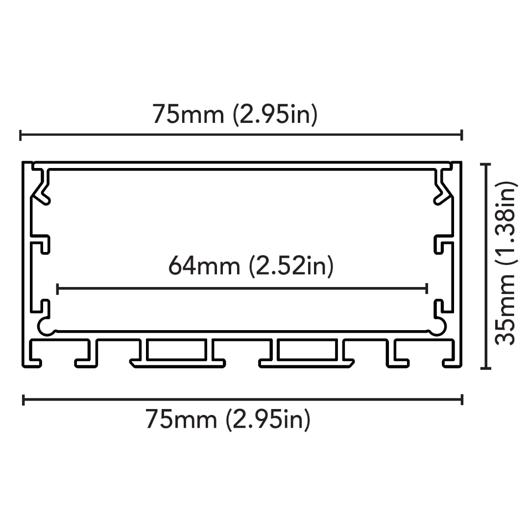 BCM - Blade One C Aluminum Housing - 2 Meter, Frameless Aluminium, With Opal Lens Profile — Quality Boat Parts