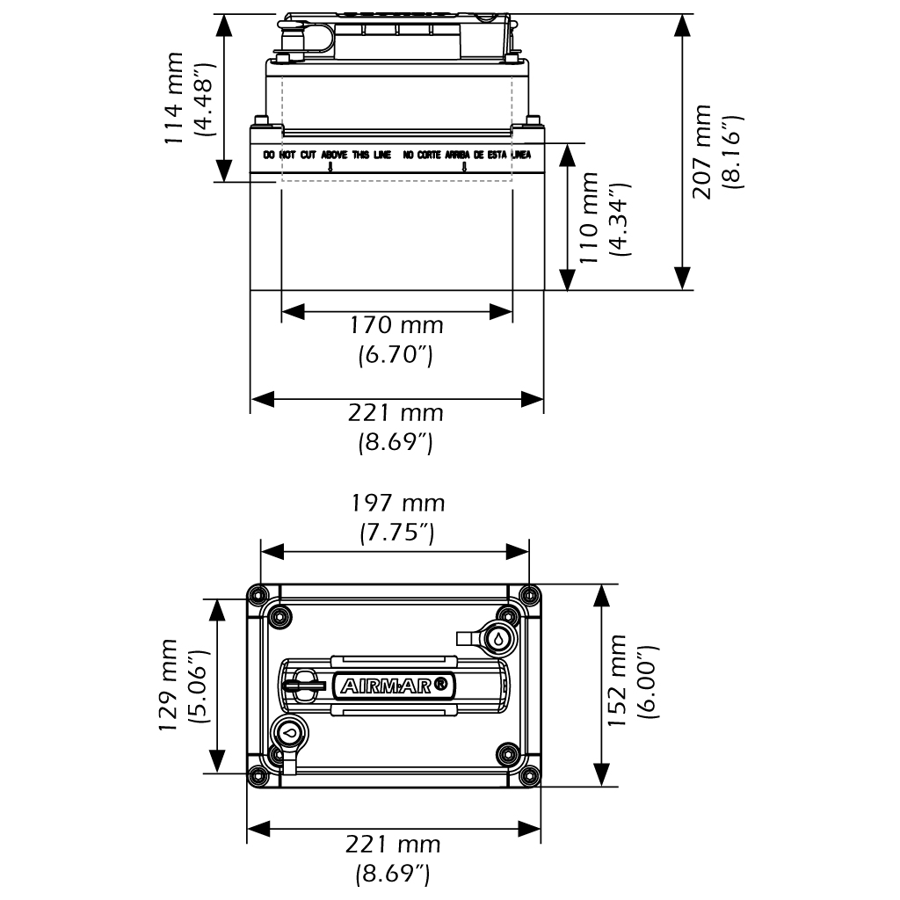 Airmar - M260 1KW IN-HULL 50/200KHZ Transducer - With 8-Pin Garmin Connector — Quality Boat Parts