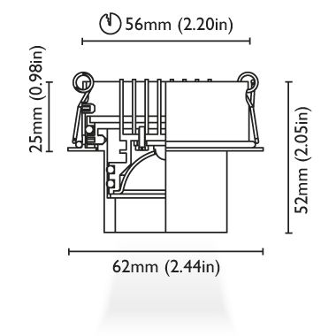 BCM - Kea 62M Adjustable Downlight - Stainless Steel, With Snoot Reflector — Quality Boat Parts