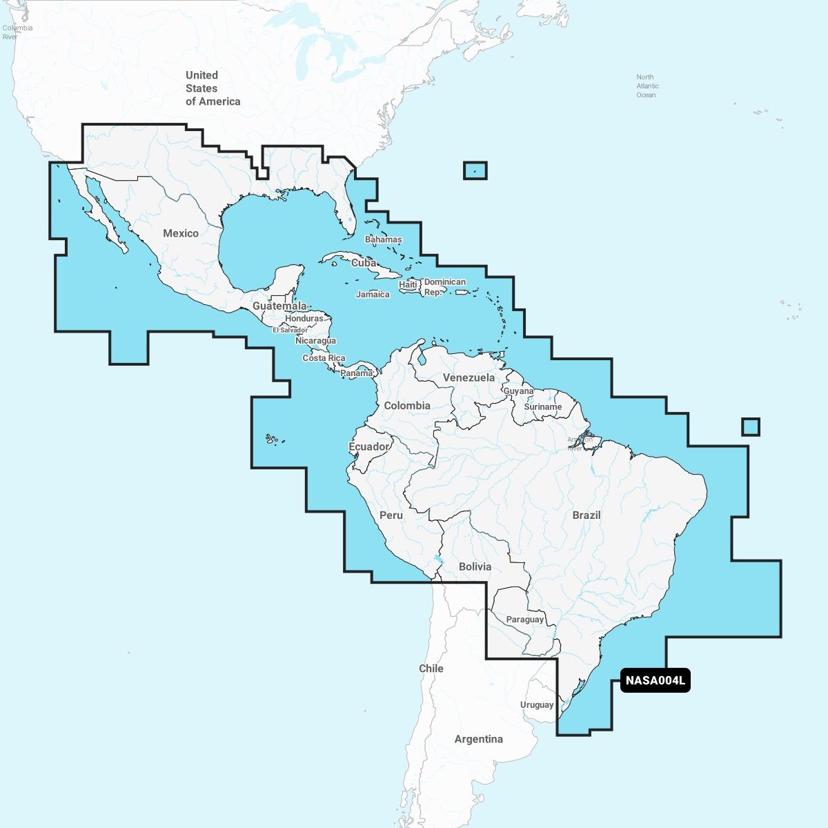 Navionics - Plus NASA004L Mexico, Caribbean to Brazil microSD — Quality Boat Parts