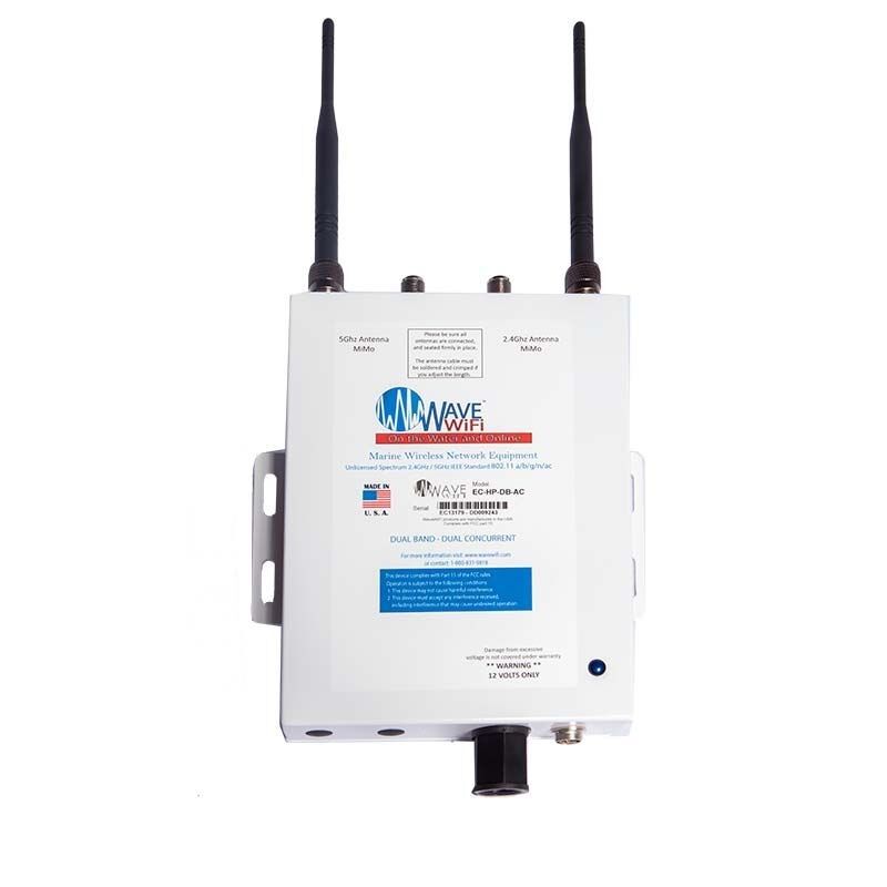 Wave WiFi - EC-HP-DB-AC Hot Spot - 2 - 25' 400UF Low Loss Cable 2 - 2' Antenna 2 Rubber Duck — Quality Boat Parts