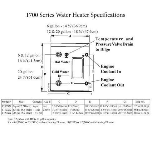 Raritan - Water Heater 120 VAC — Quality Boat Parts