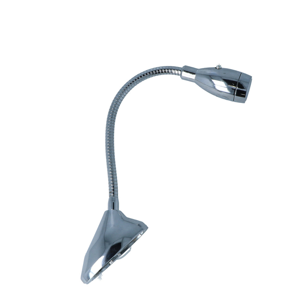 Cantalupi BORA Reading Light – Chrome Finish, 12-Inch LED Arm, 5000K Cool White, 10–30VDC — Quality Boat Parts