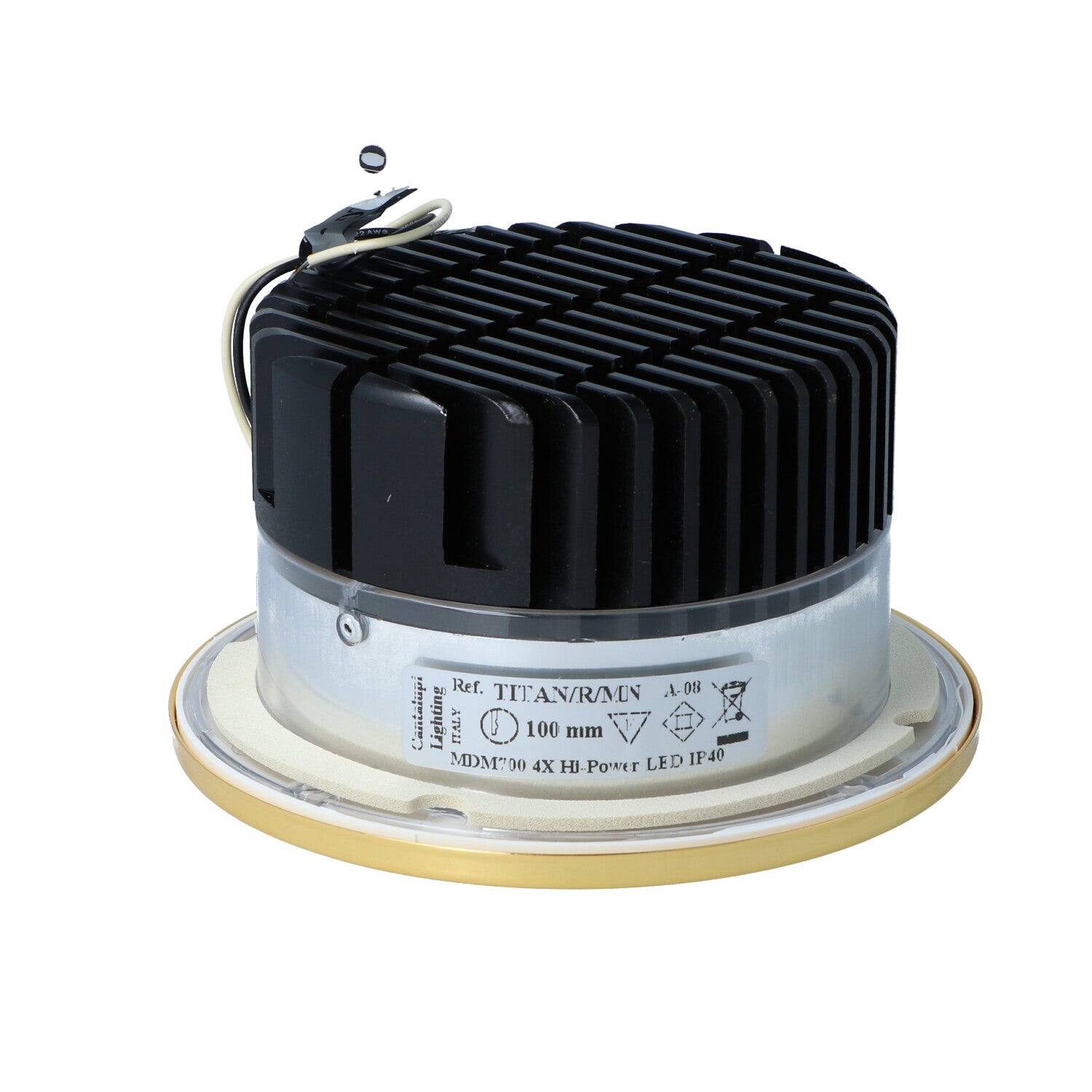 CANTALUPI – TITAN/R/MN A-08 – Recessed LED Light – Ø100 mm | Gold Finish | MDM700 | 4X Hi-Power LED | IP40 — Quality Boat Parts